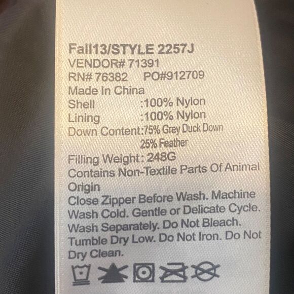 Timberland Duck Down Puffer Jacket Orange XL Quilted Winter Coat Style 2257J Men - Picture 4 of 13